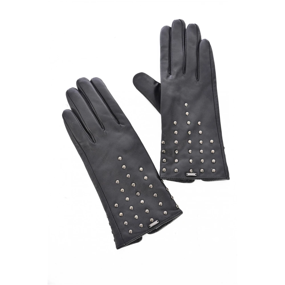 Redskins Studded Leather Gloves Zwart Black Dames