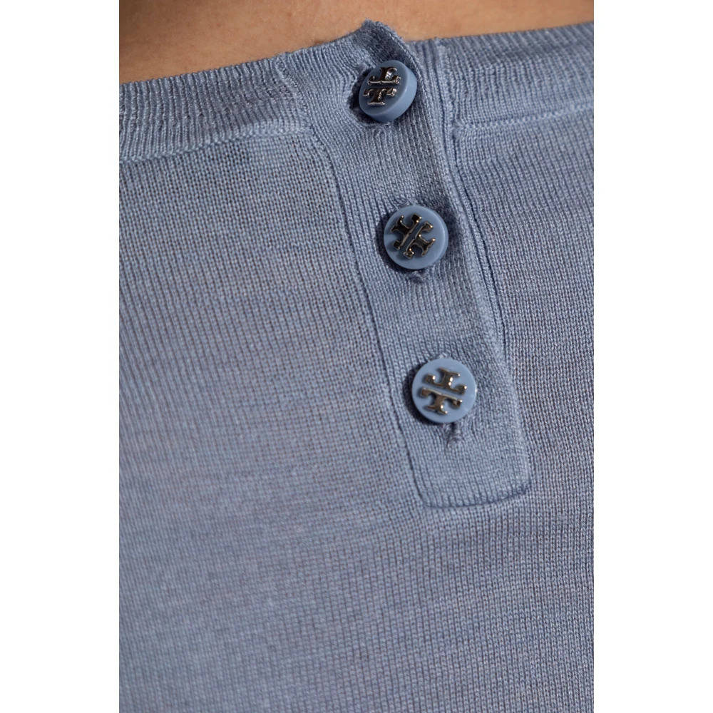 TORY BURCH Crewneck Sweater Blue Dames