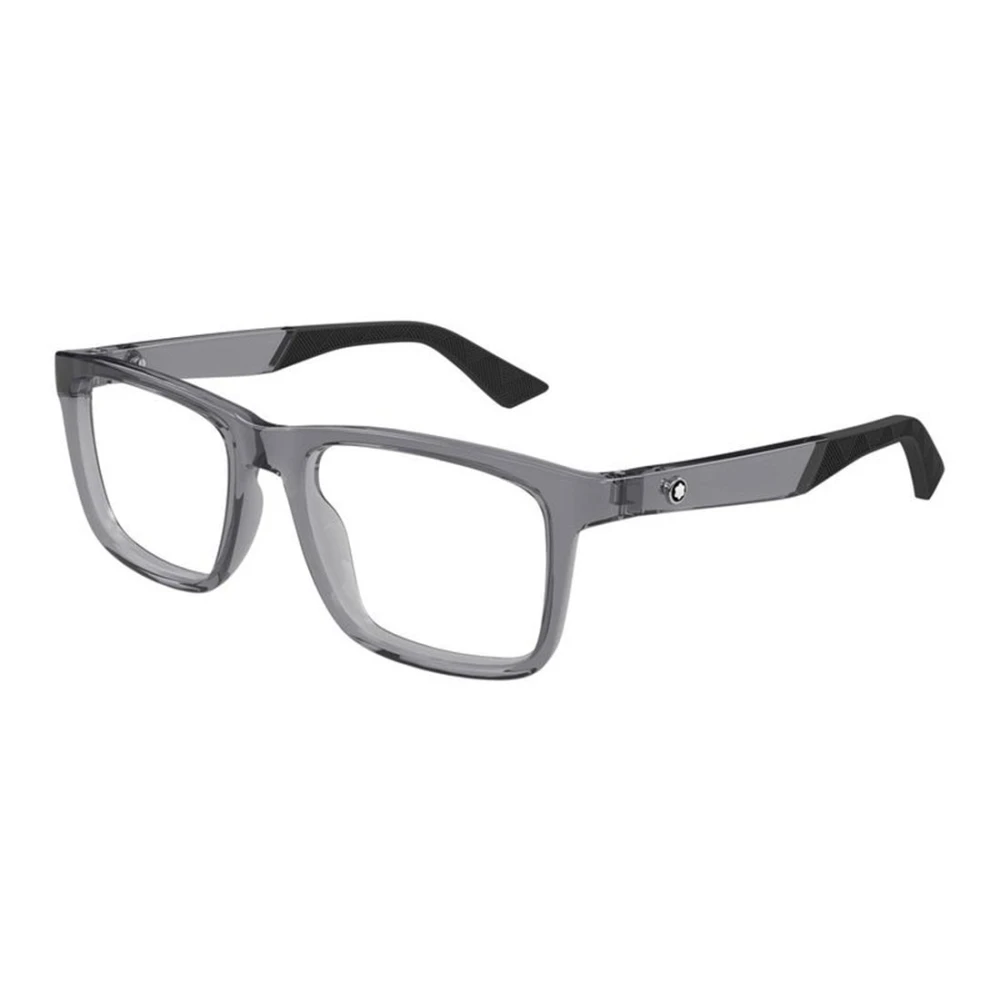 Montblanc Men's Gray Glasses, 55 Mm, Rectangular Optical Frame