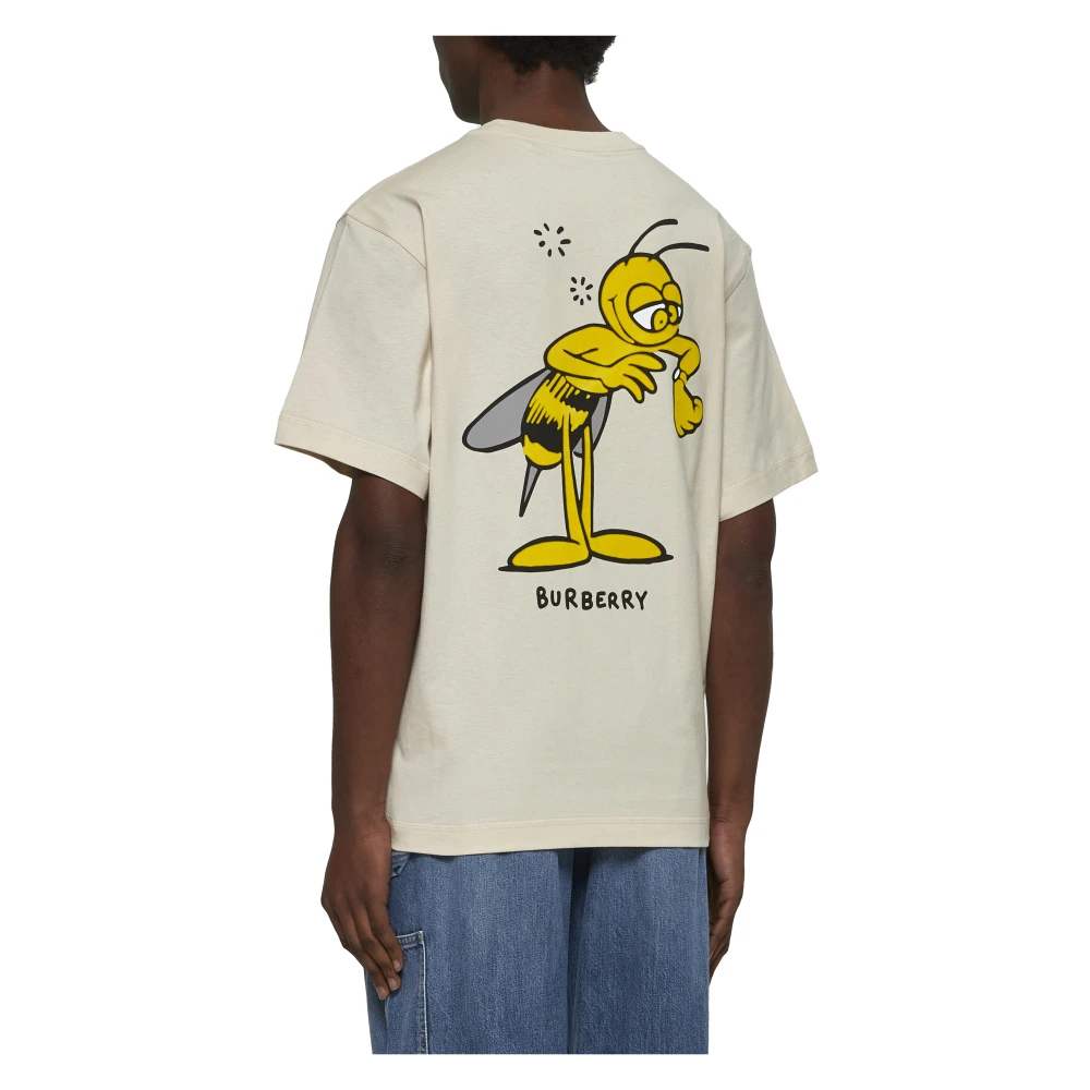 Burberry Bee Grafische Crewneck T-shirt Beige Heren