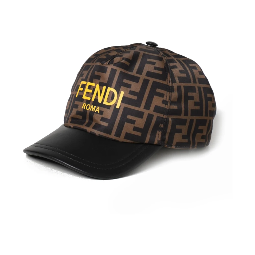Fendi Unisex Kids Brown Baseball Cap For Kids - Hats & Caps - L - Kids