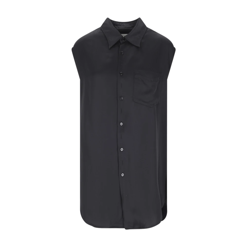 MM6 Maison Margiela Zwarte Klassieke Knoopshirt Black Dames