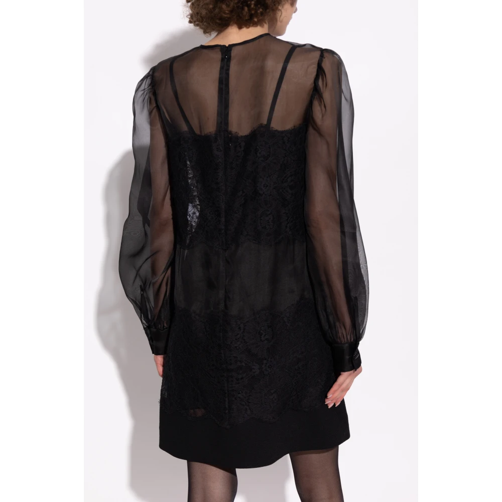 Dolce & Gabbana Jurk met kanten afwerking Black Dames