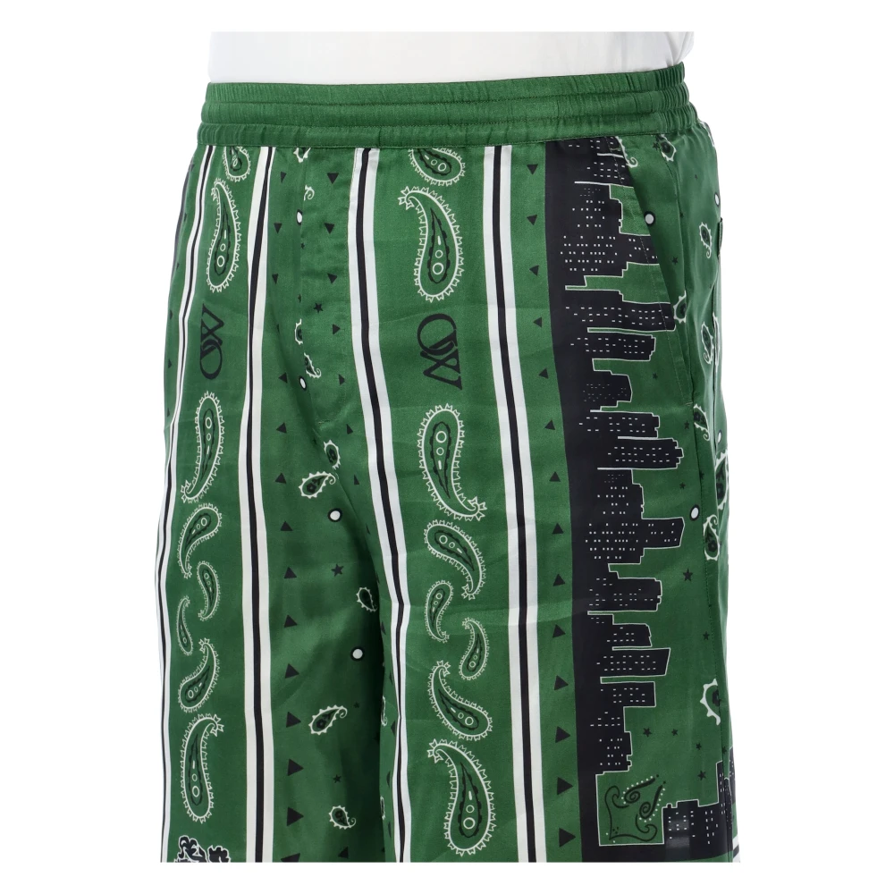 Off White Shorts Green Heren