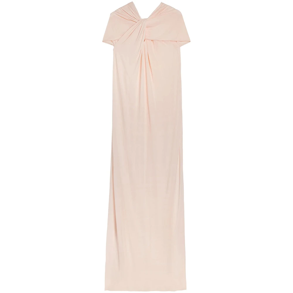 Jil Sander Poederroze Gedrapeerde Jurk Beige Dames