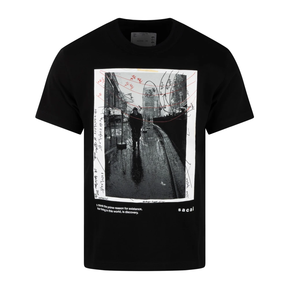 Sacai - Tops > T-Shirts - Black - Sacai - Modalova