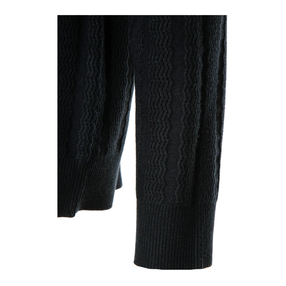 Samsøe Wave Knit Polo Sweater Blue Heren