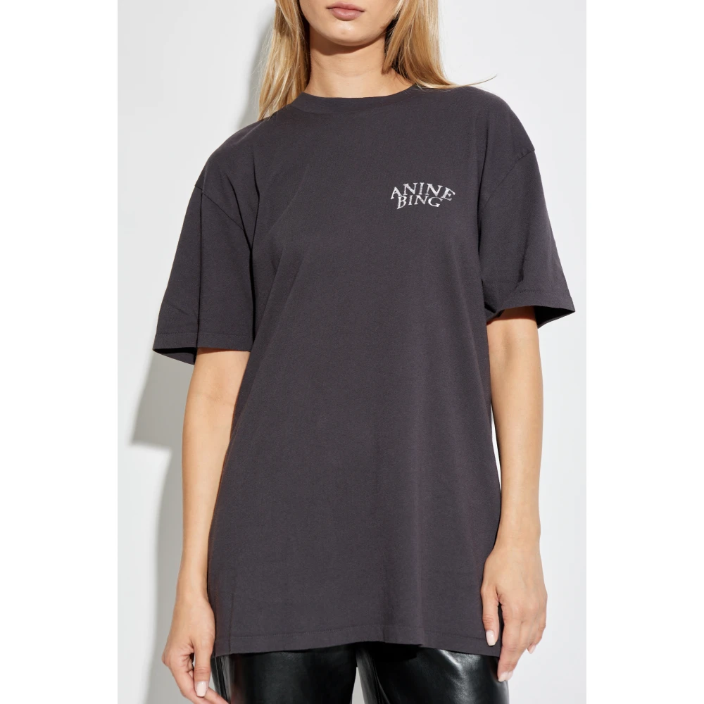 Anine Bing Bedrukt T-shirt Gray Dames