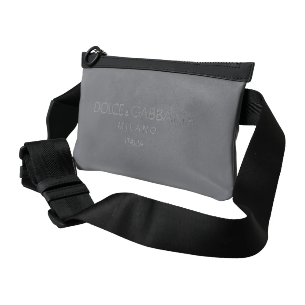 Dolce & Gabbana Logo Rits Taille Fanny Pack Riem Gray Heren