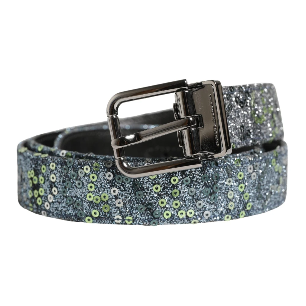 Dolce & Gabbana Men's Sequin Metal Buckle Belt
