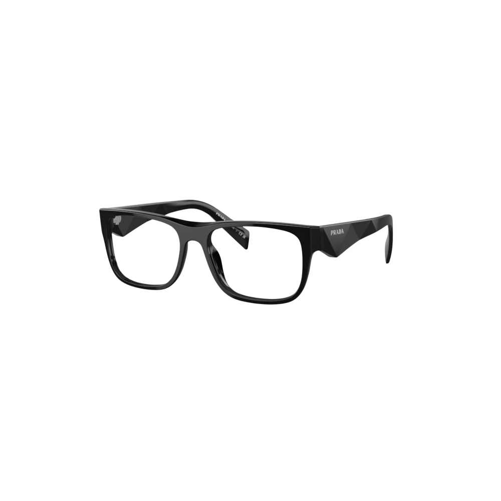 Prada Geometrische acetaatbrillen met gefacetteerde pootjes Black Heren