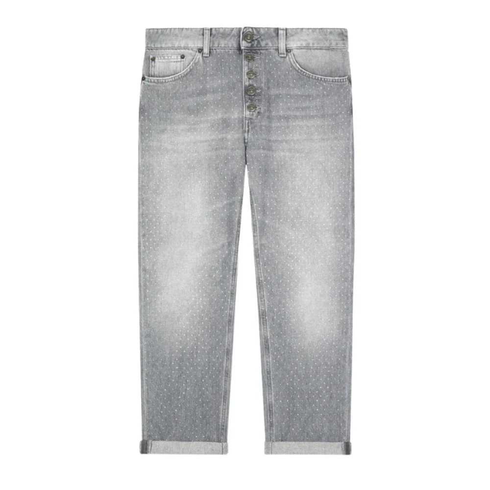 Dondup Wijde Jeans met Juweelknoop Gray Dames