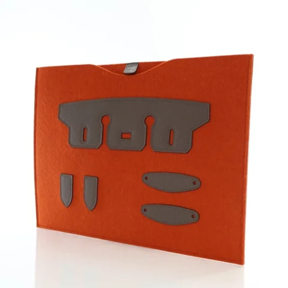 Hermès Vintage Pre-owned Leather clutches Orange Dames