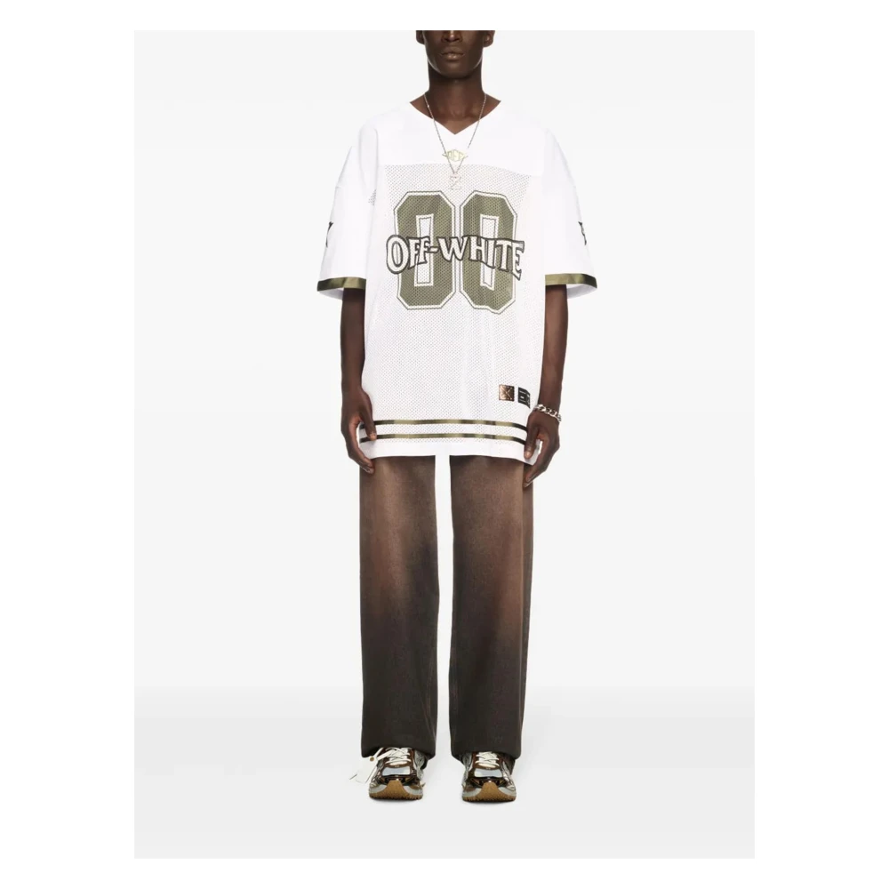 Off White Witte Mesh Voetbalshirt White Heren