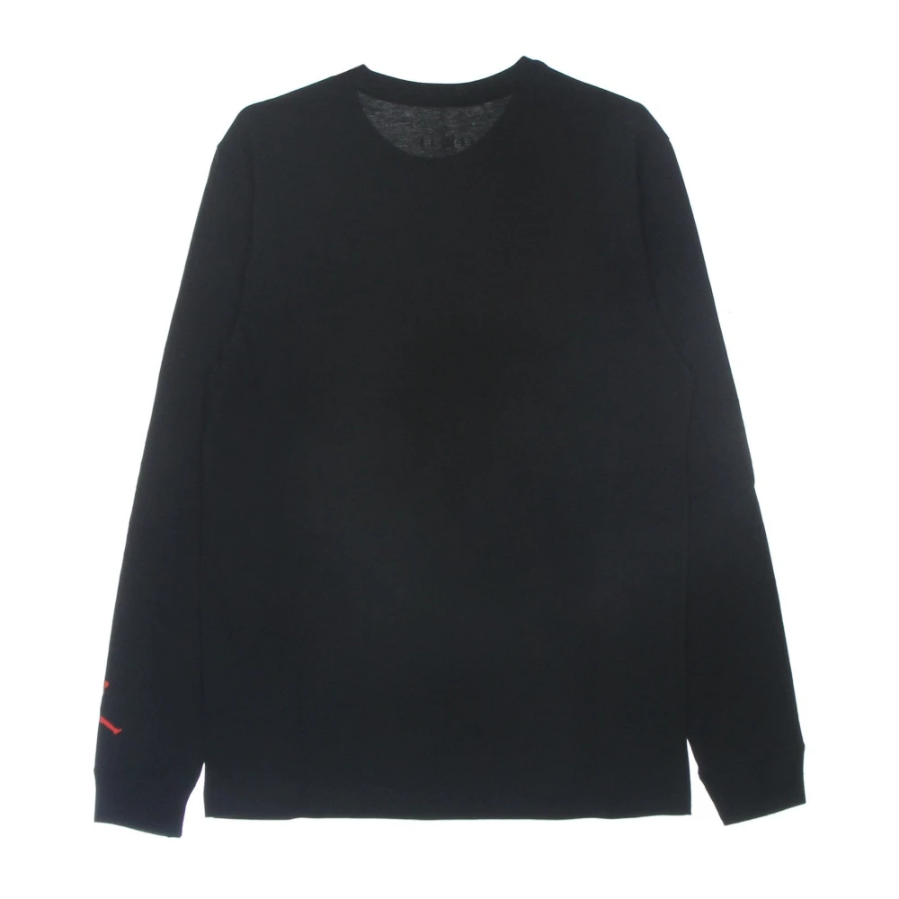 Jordan Vakantie Lange Mouw Crew T-shirt Zwart Rood Black Heren