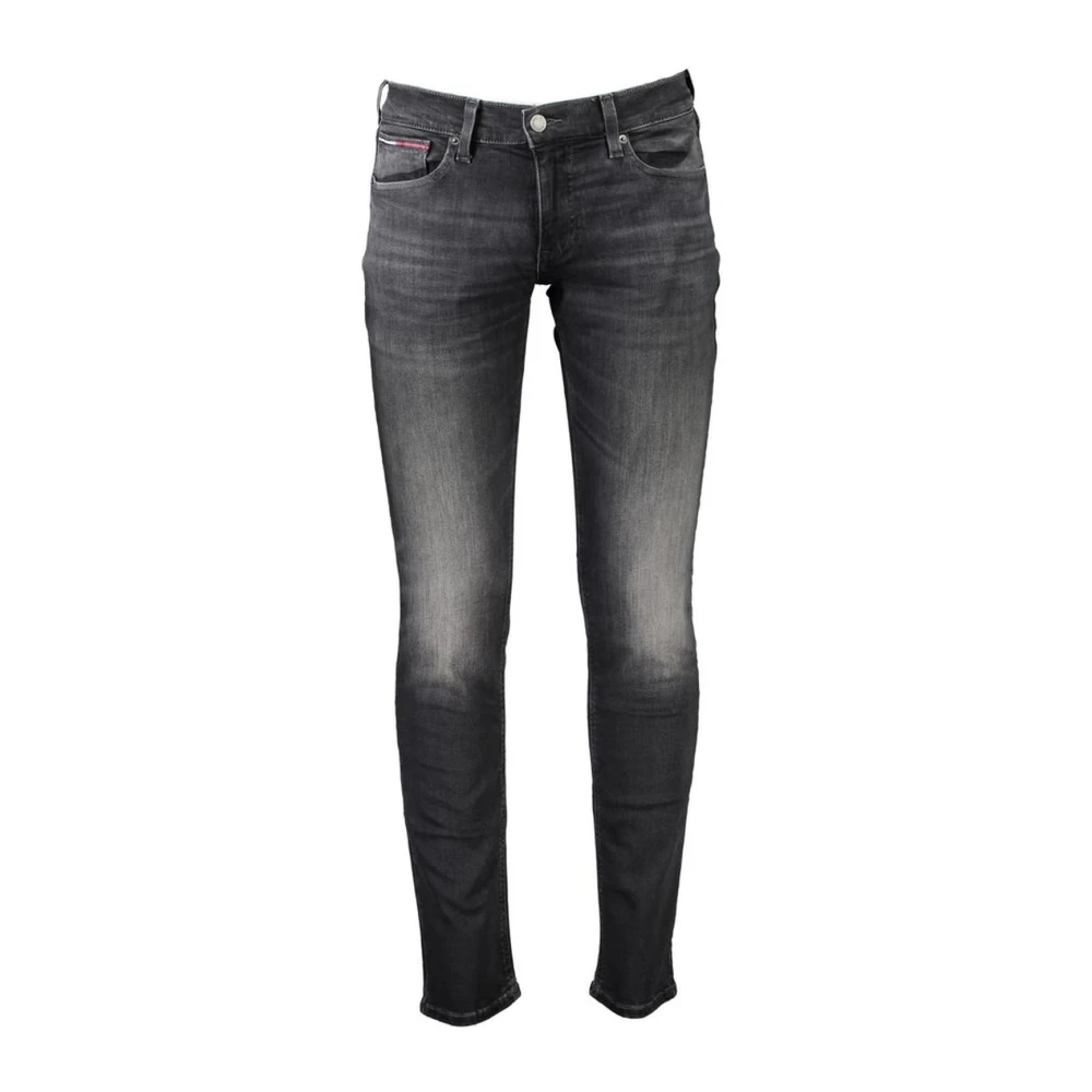 Tommy Hilfiger Zwarte Slim Fit Jeans met Borduursel Black Dames