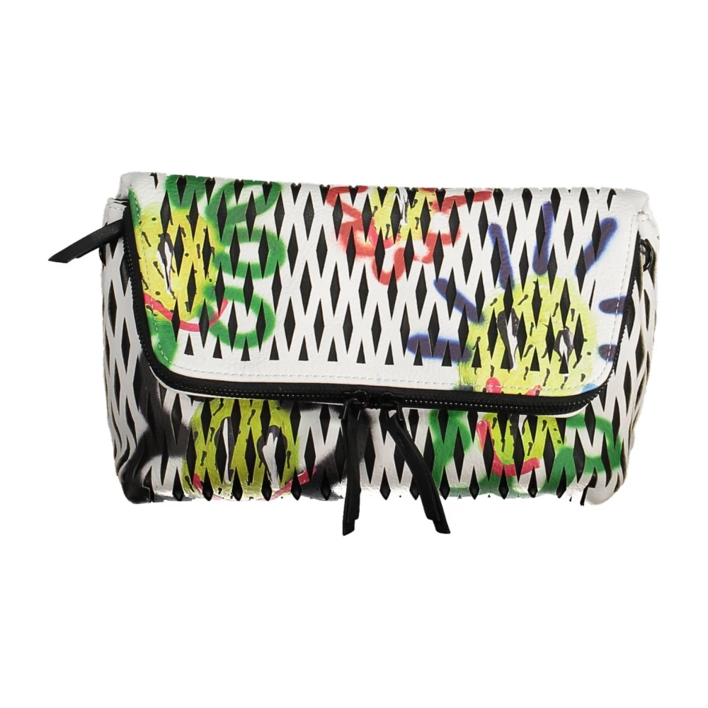 Desigual Women's White Polyurethane Handbag With Adjustable Strap