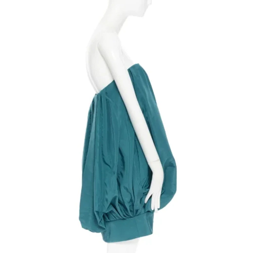 Oscar De La Renta Pre-owned Silk dresses Green Dames