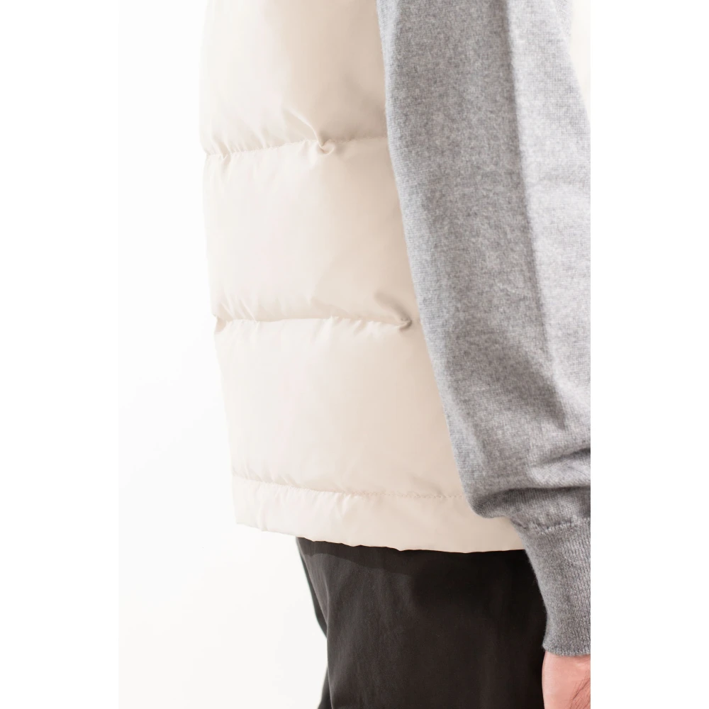 Eleventy Wollen Gewatteerd Waterdicht Vest Beige Heren