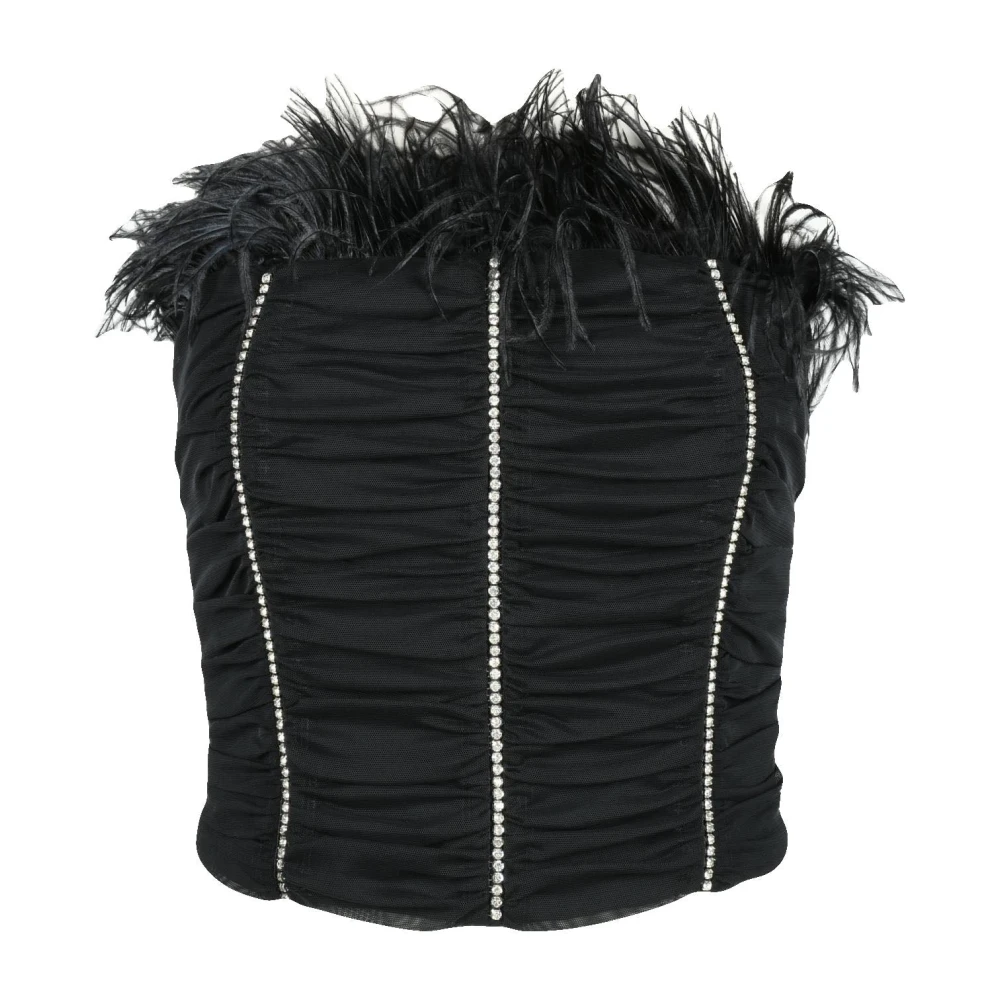 PATRIZIA PEPE Elegante Avondtop met Stretchstof Black Dames