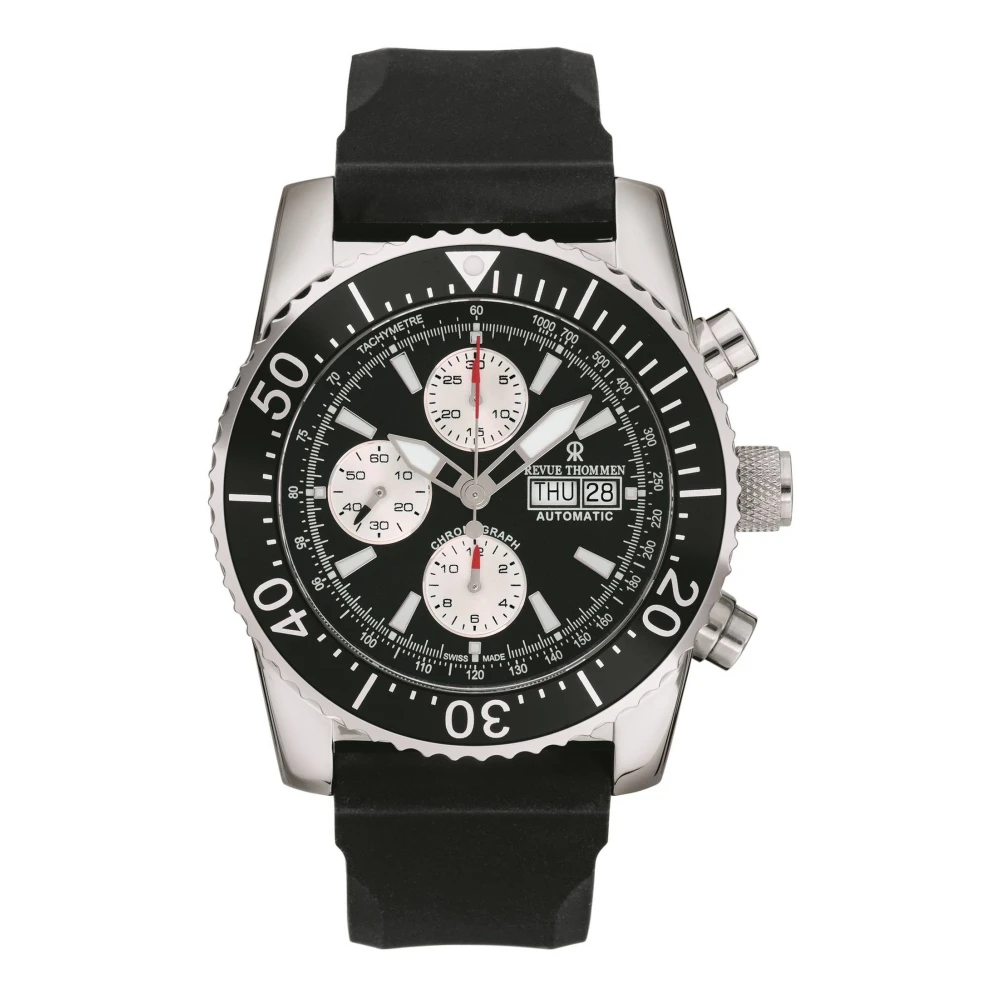 Revue Thommen Black Watches, Male, One Size, Diver Professional Automatic Chronograph