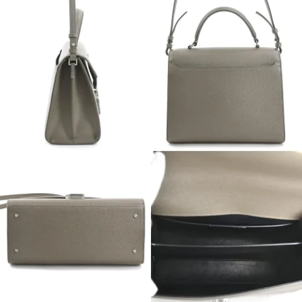 Saint Laurent Vintage Pre-owned Leather handbags Gray Dames