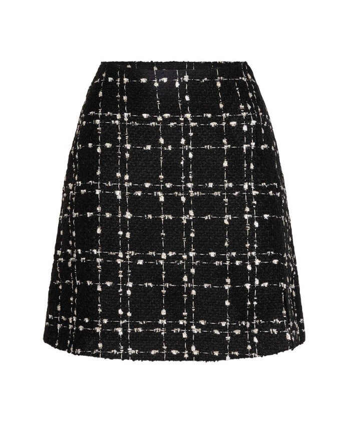 jupe-bouclee-tweed-noir-et-blanc