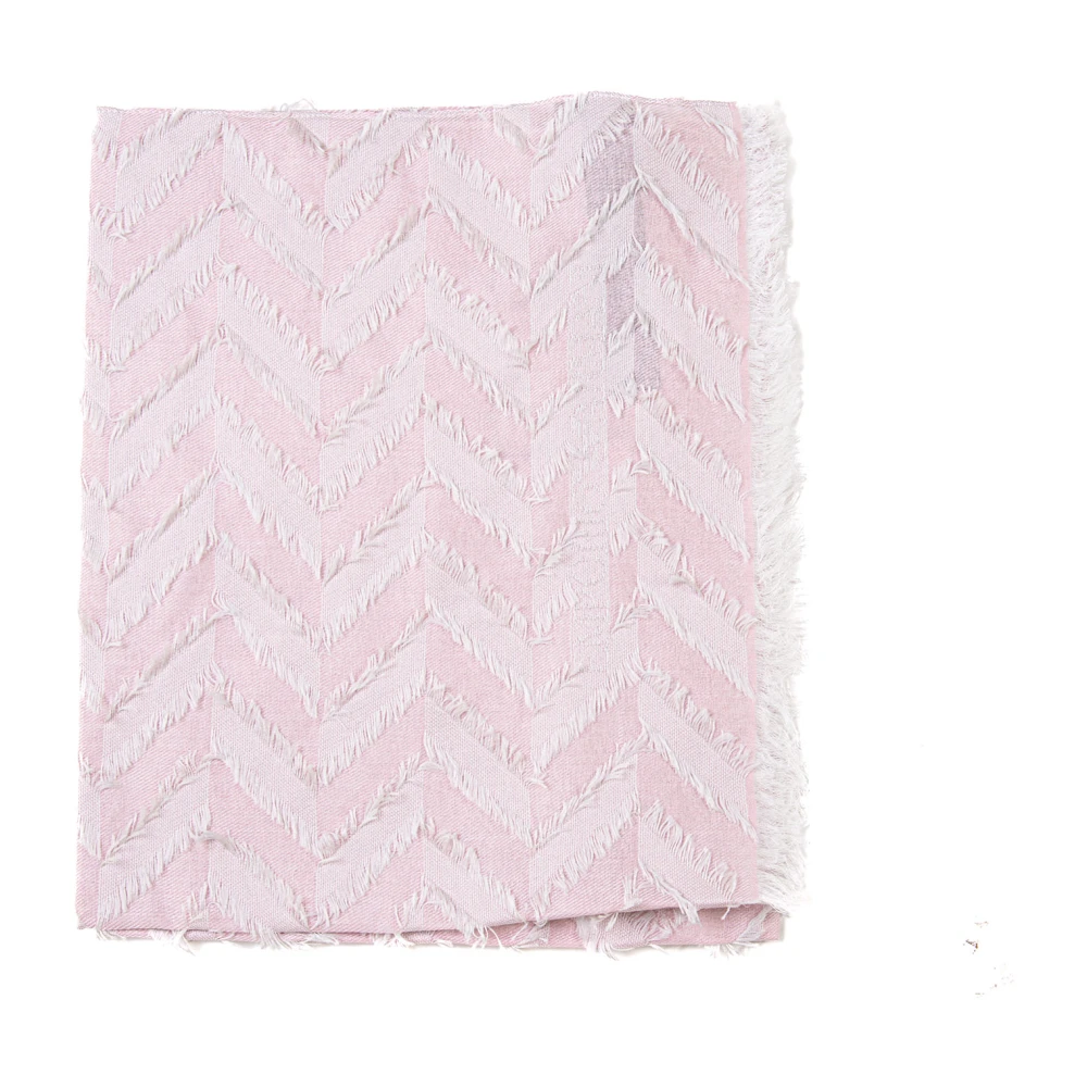 Emporio Armani Fringe Trim Geometrische Fantasie Modal Viscose Pink Dames