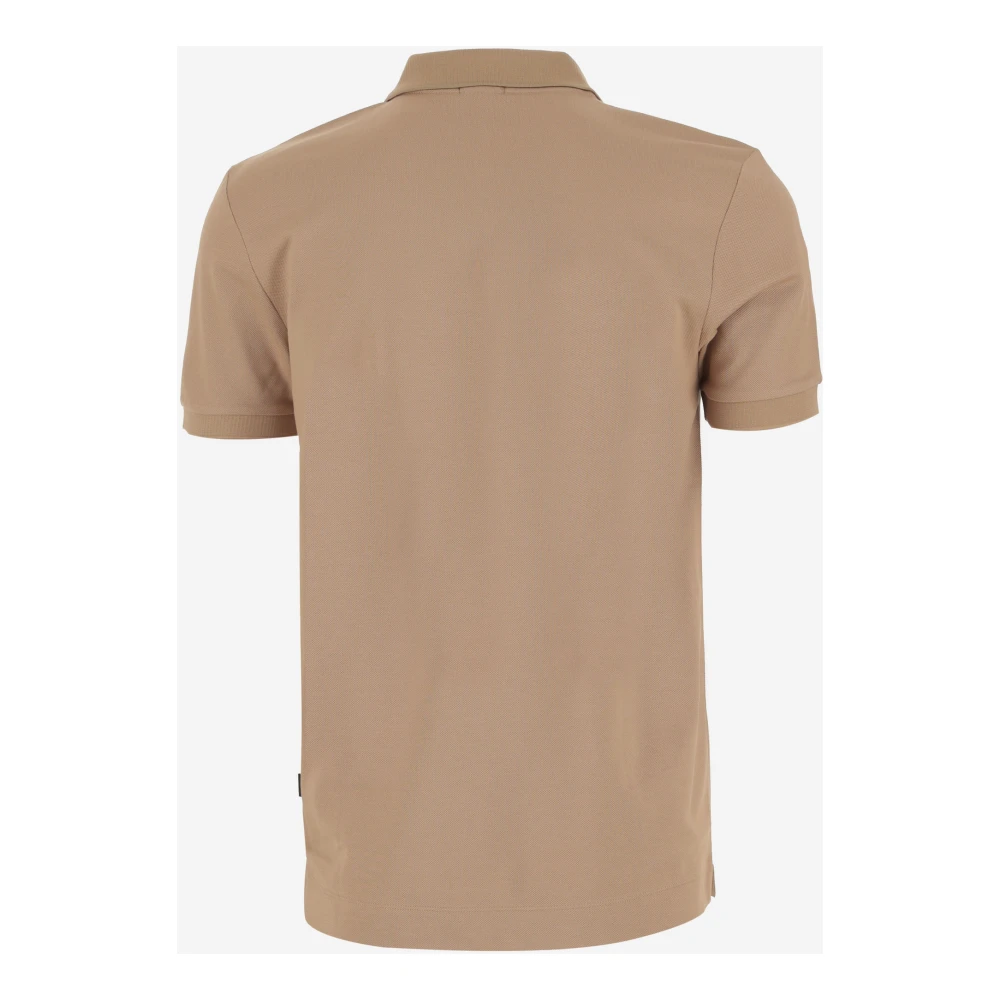 Hugo Boss Katoenen Polo Shirt met Logodetail Beige Heren