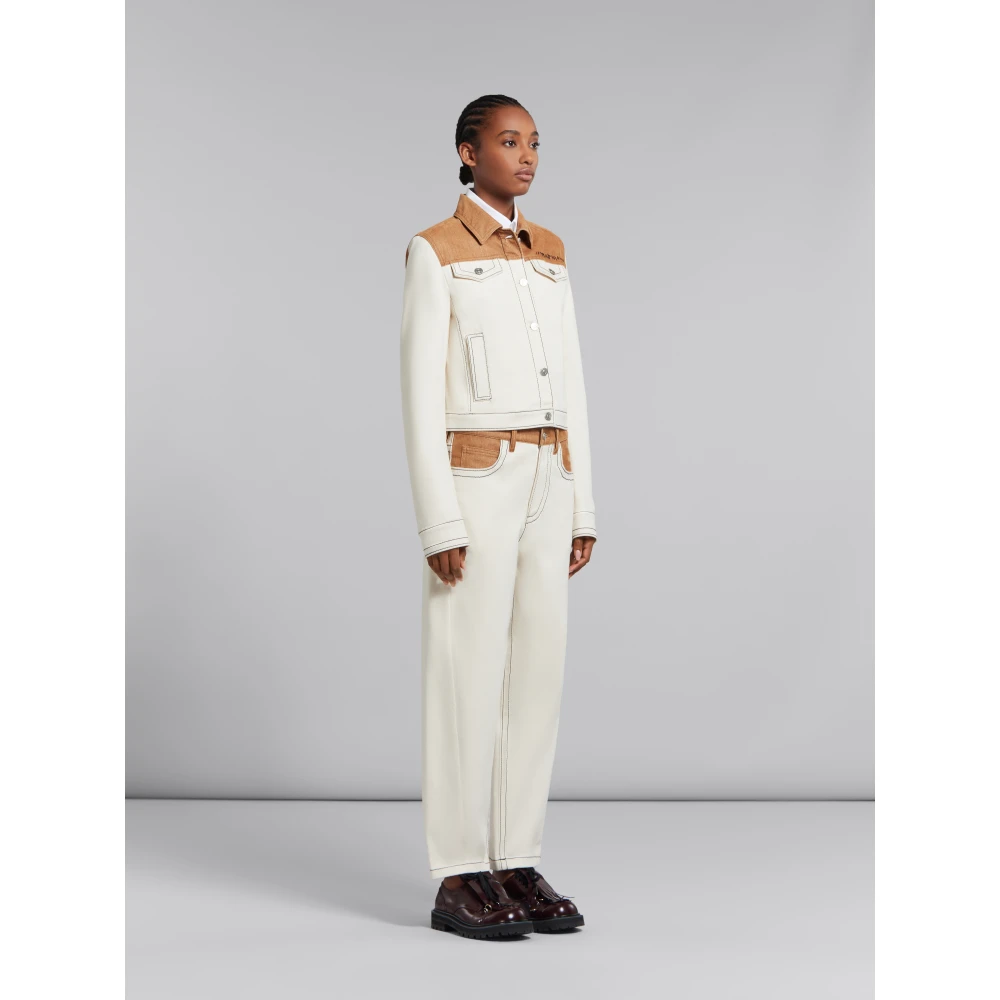 Marni poplin overhemd met herstelwerk White Dames
