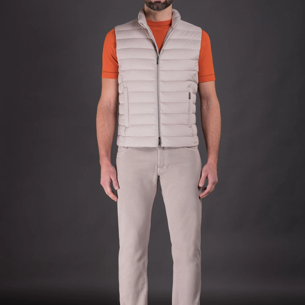 Moorer Ganzendons Gewatteerd Vest Calaf-S3 Orange Heren