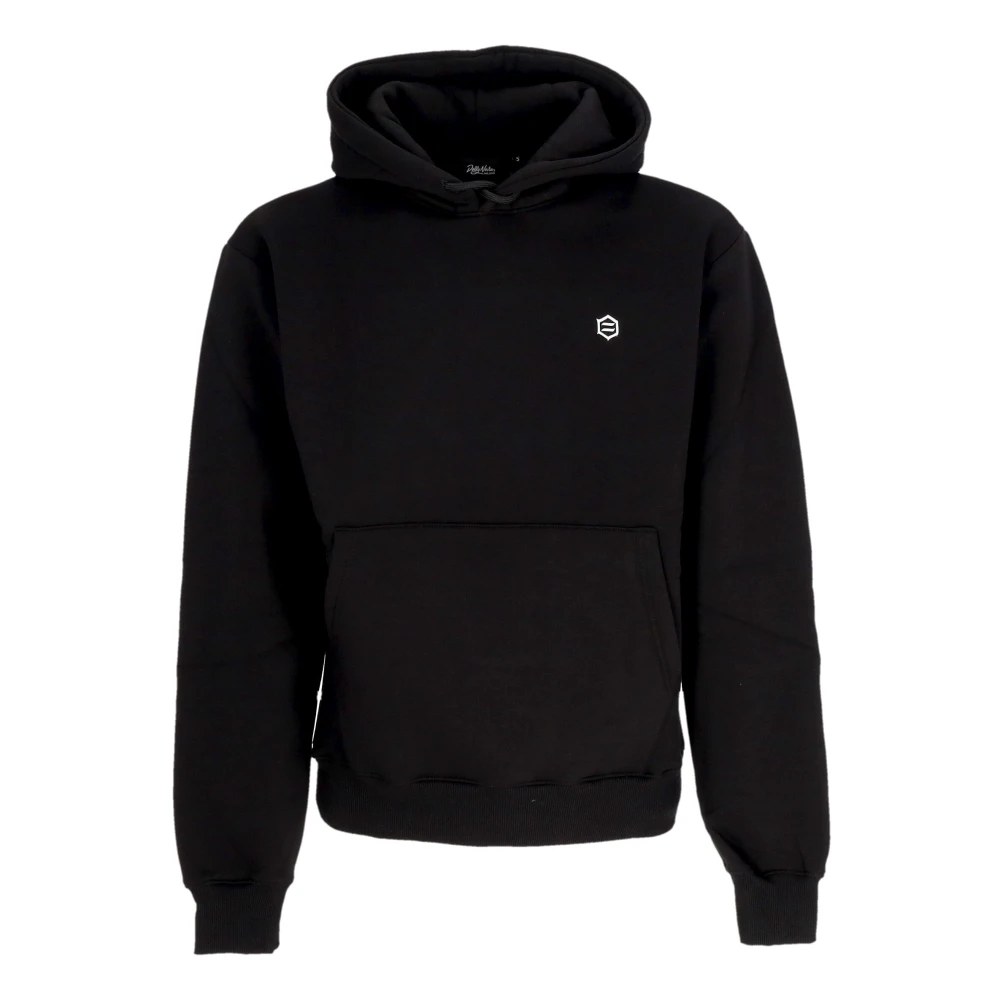 Dolly Noire Zwarte Hoodie met Voorzak en Script Black Heren