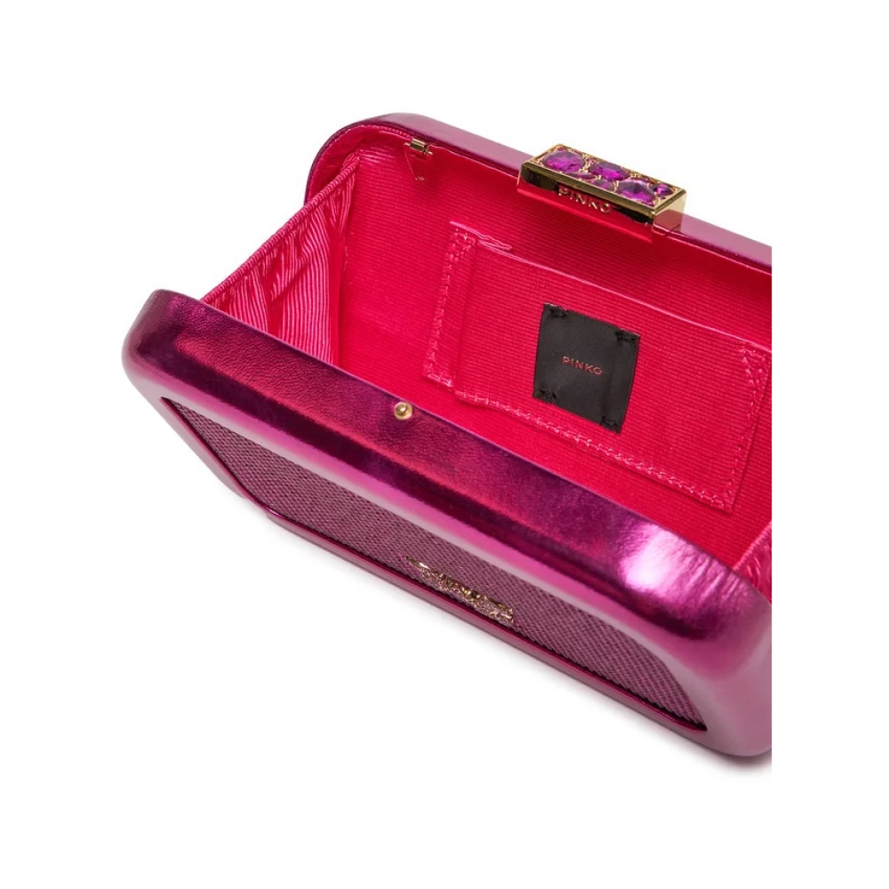 pinko Metallic Clutch met Zirkonia Details Pink Dames