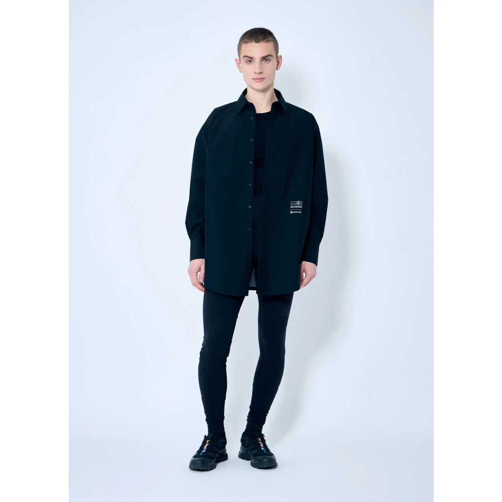 MM6 Maison Margiela Logo Print Stretch Shirt Black Heren
