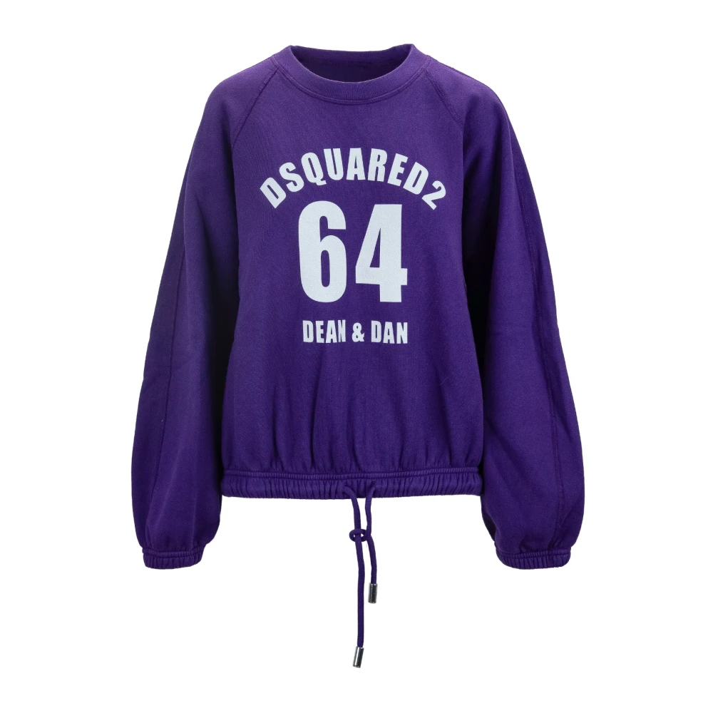 Dsquared2 Dames Pullover Sweatshirt met Merkprint Purple Dames