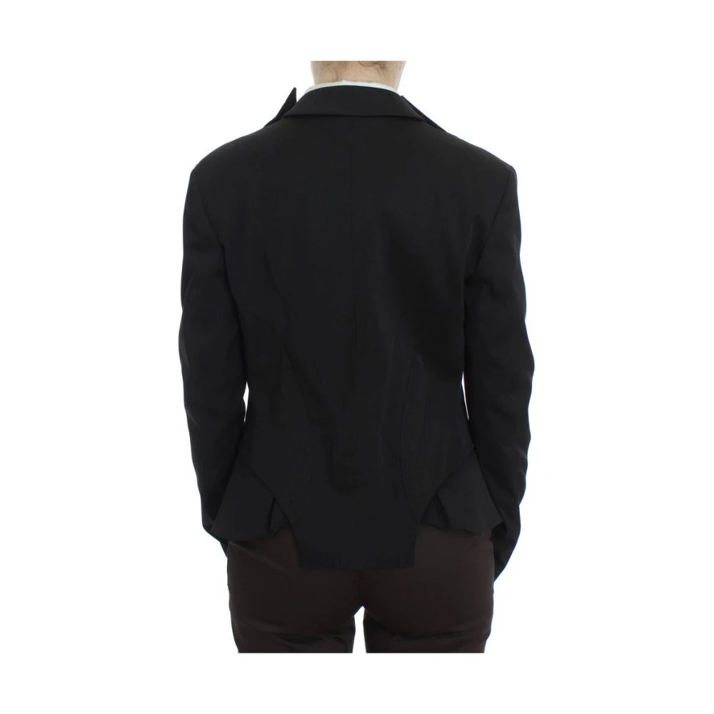 Exte Elegante Zwarte Stretch Blazer Jas Black Dames