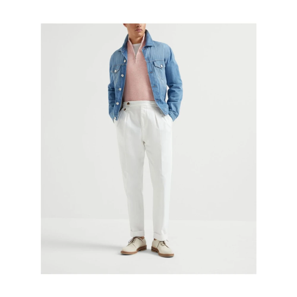BRUNELLO CUCINELLI Zalmroze Hoge Hals Trui Pink Heren