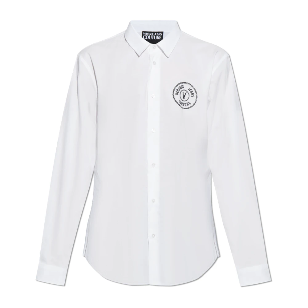 Versace Jeans Couture Overhemd met geborduurd logo White Heren