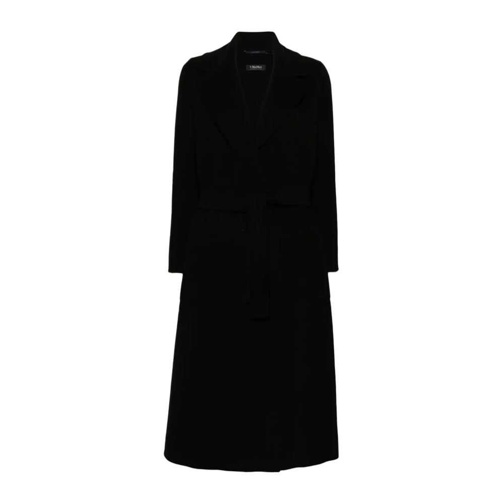 Max Mara Zwarte Wollen Ceintuur Wikkeljas Black Dames