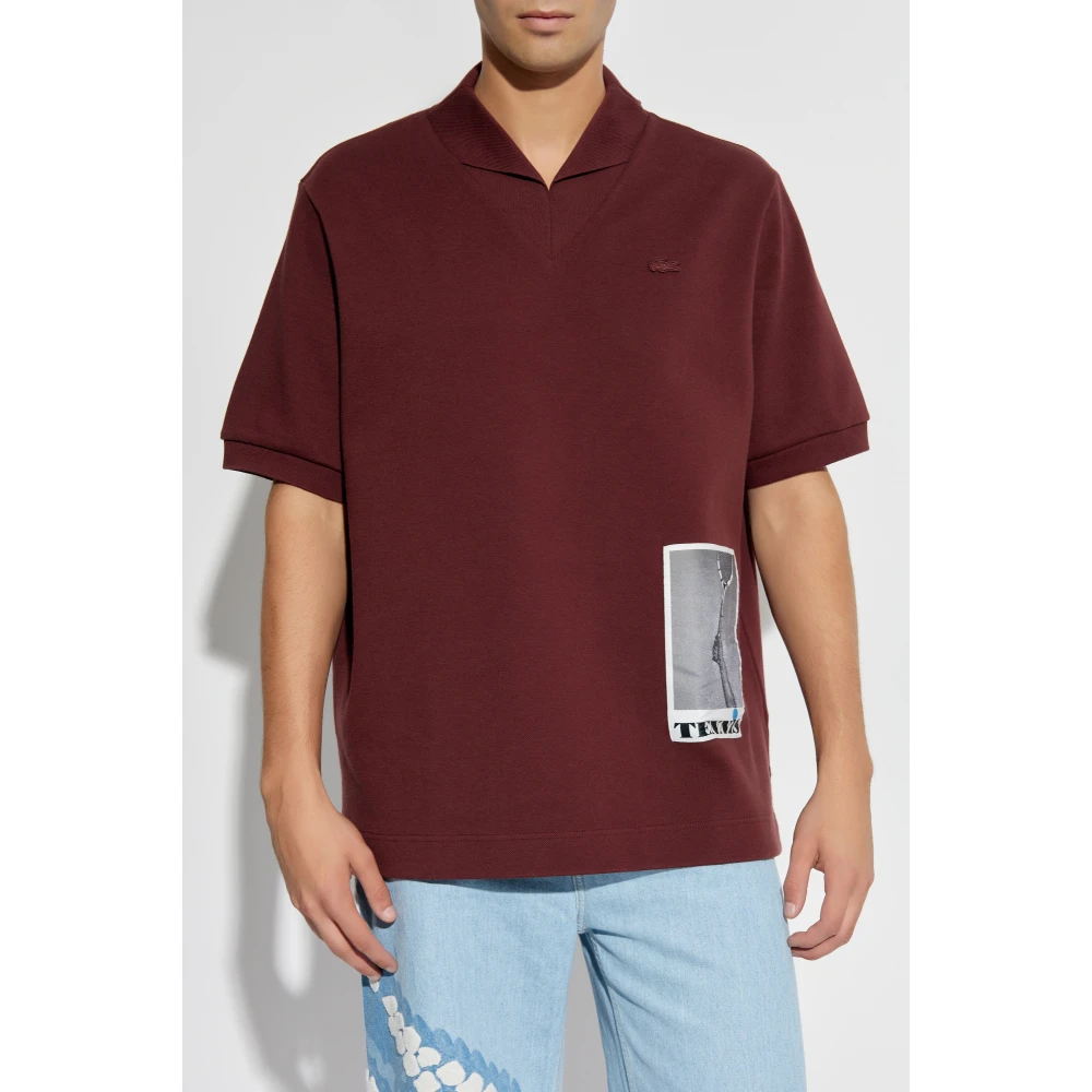 Lacoste Polo met patch Red Unisex