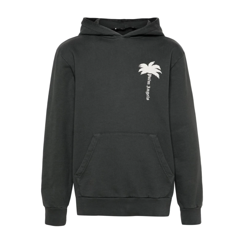 Palm Angels Grijze Sweater met Logo Print Gray Heren