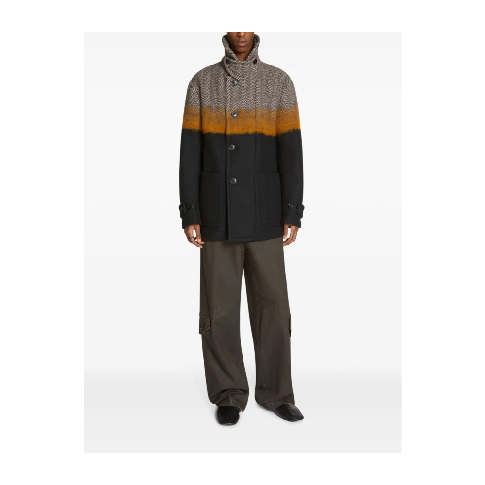Dries Van Noten Katoenen loszittende broek met klepzakken Brown Heren