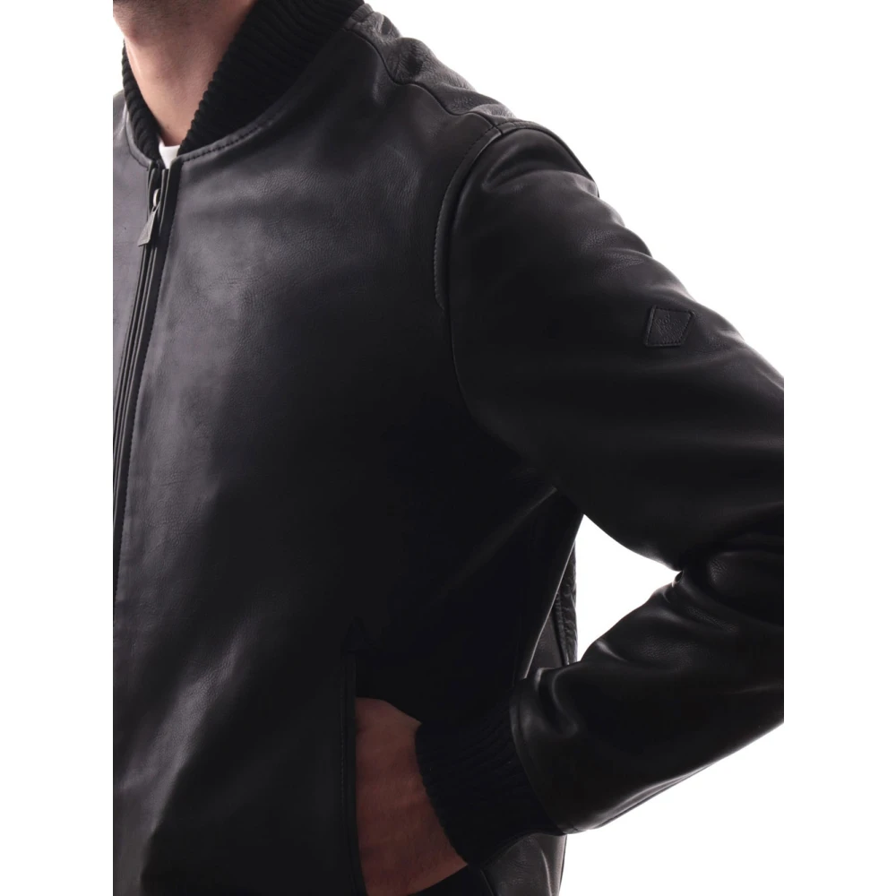 Roy Roger's Vintage Zwarte Leren Bomberjack Black Heren