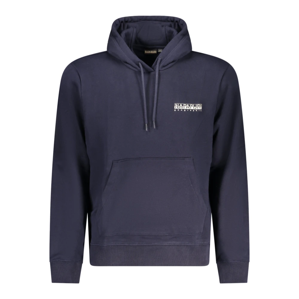 Napapijri Blauwe Katoenen Hoodie Sweatshirt met Print Blue Heren
