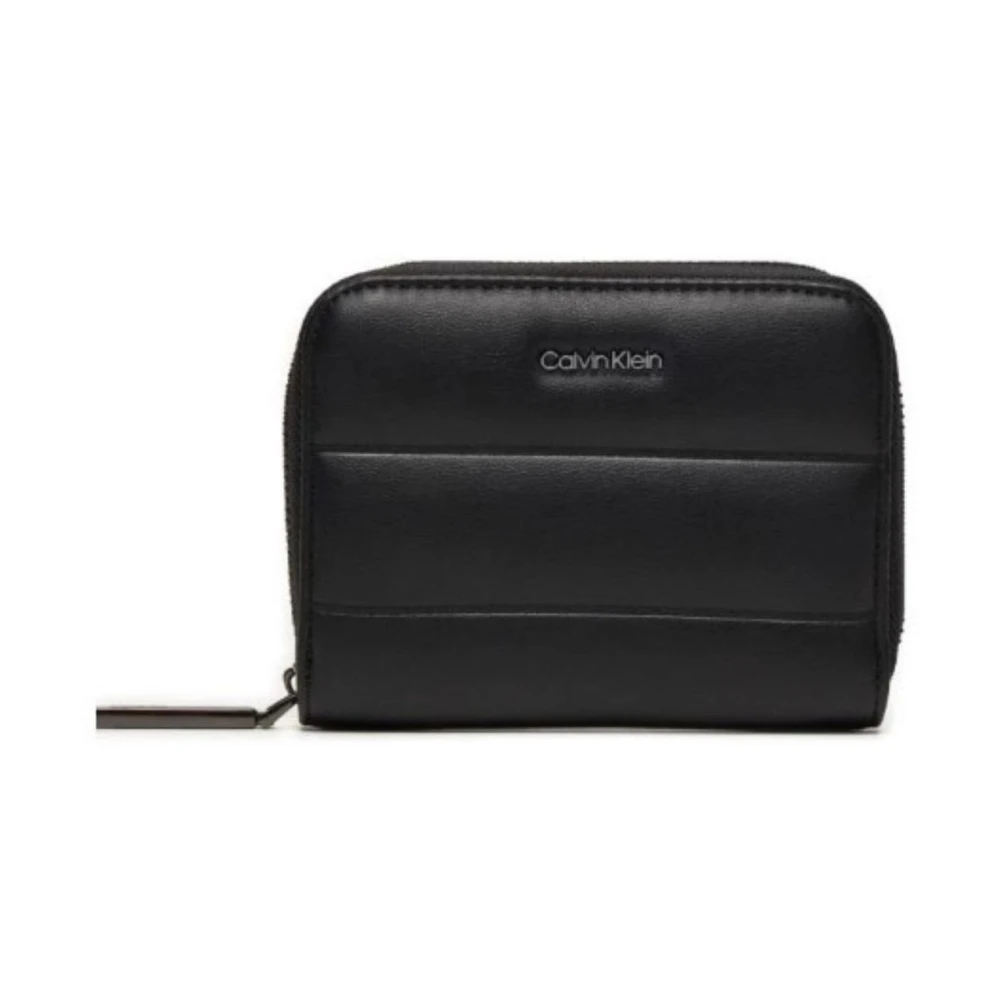 Calvin Klein Gewatteerde rits rond damesportemonnee Black Dames
