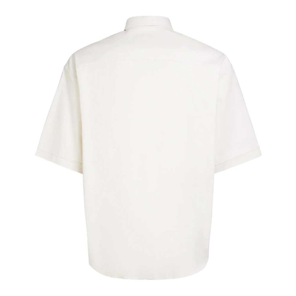 Ami Paris Witte Katoenen Overhemd met Ami de Coeur Monogram White Heren