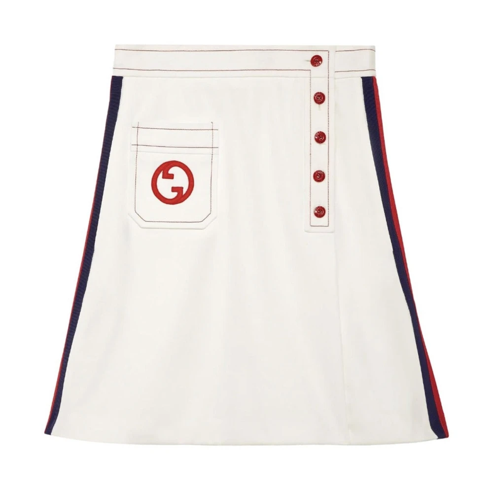 Gucci Interlocking G A-lijn Rok White Dames