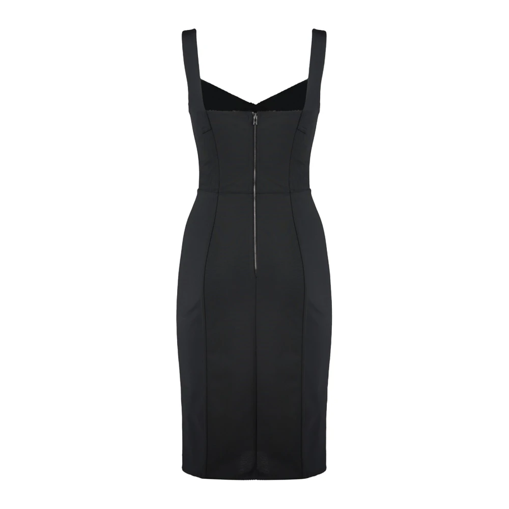 Dolce & Gabbana Elegante Midi Jurk Black Dames