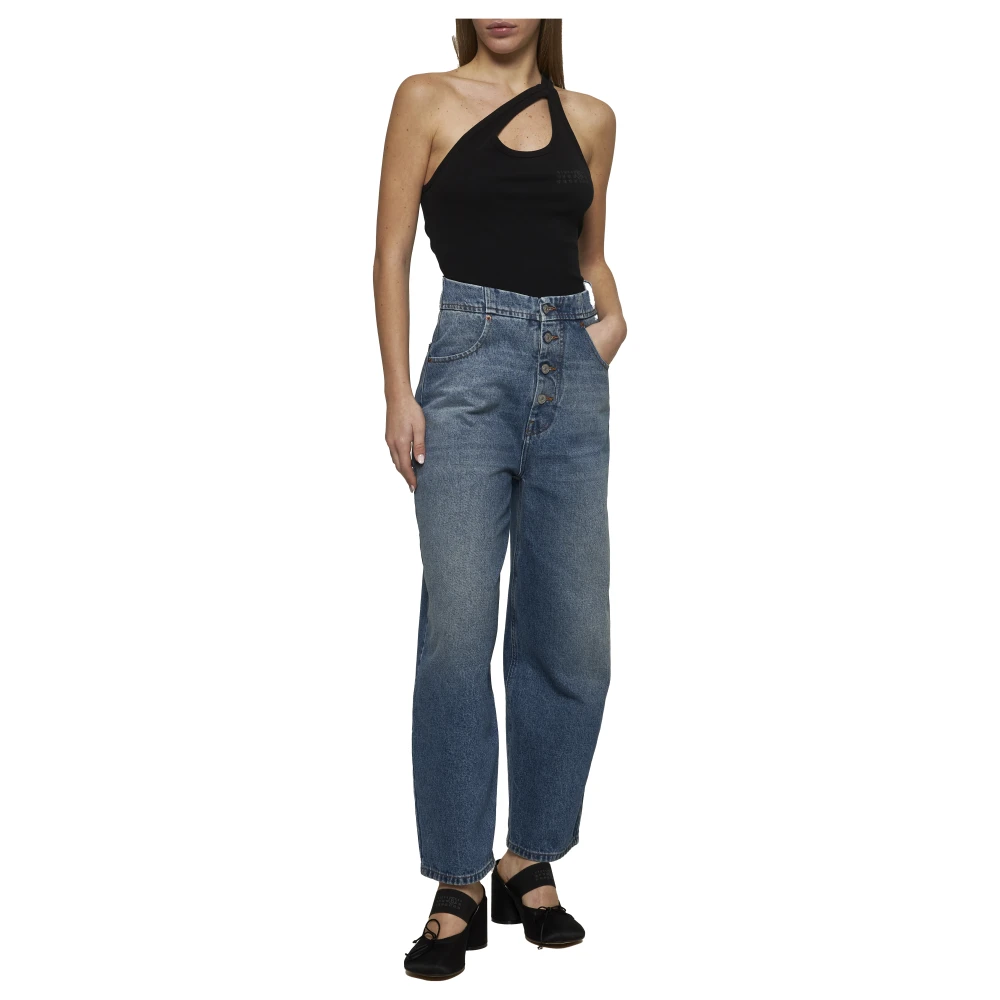 MM6 Maison Margiela Zwarte mouwloze top met ronde hals Black Dames