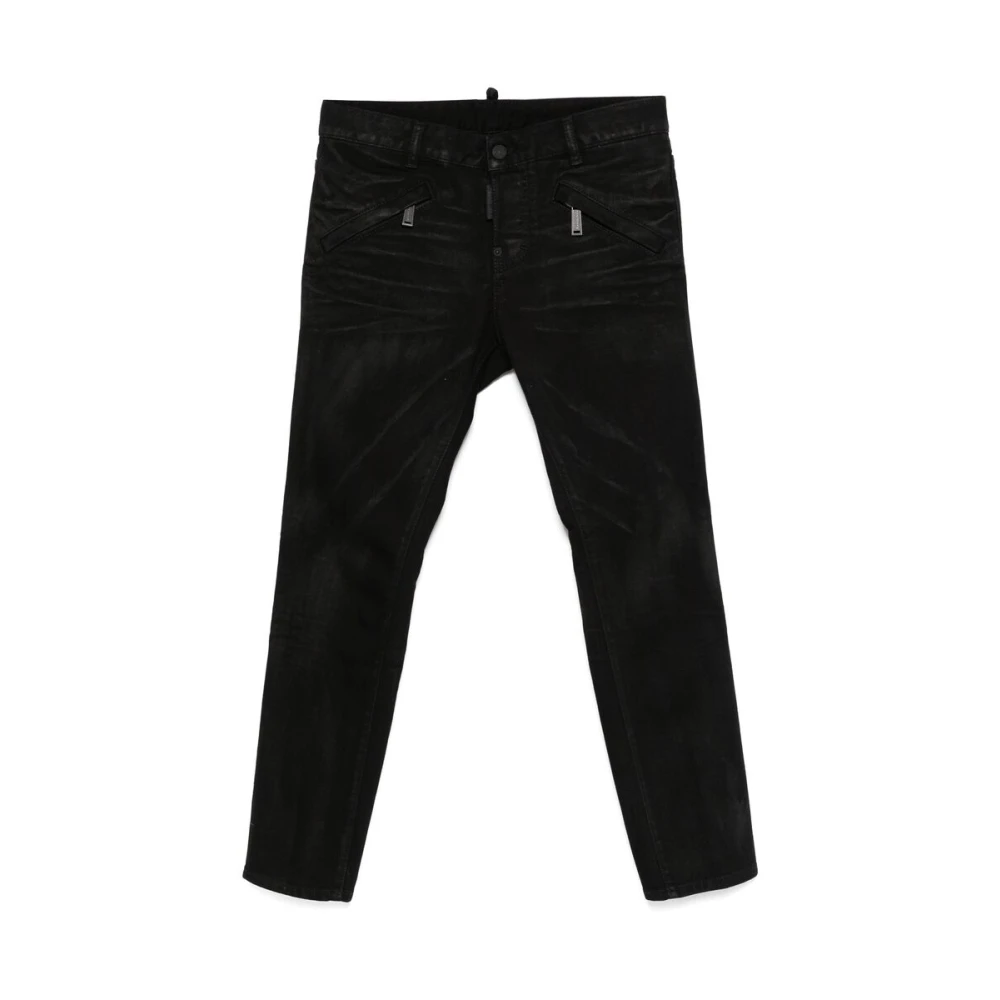 Dsquared2 Zwarte Klassieke Knoopsluiting Jeans Black Dames